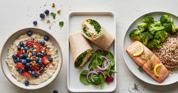 Diabetes meal plan with balanced breakfast, lunch, and dinner for blood sugar control