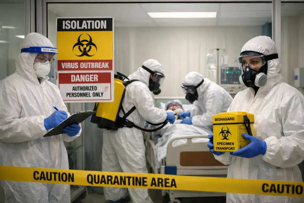 hospital response during Nipah Virus Outbreak with healthcare workers in PPE